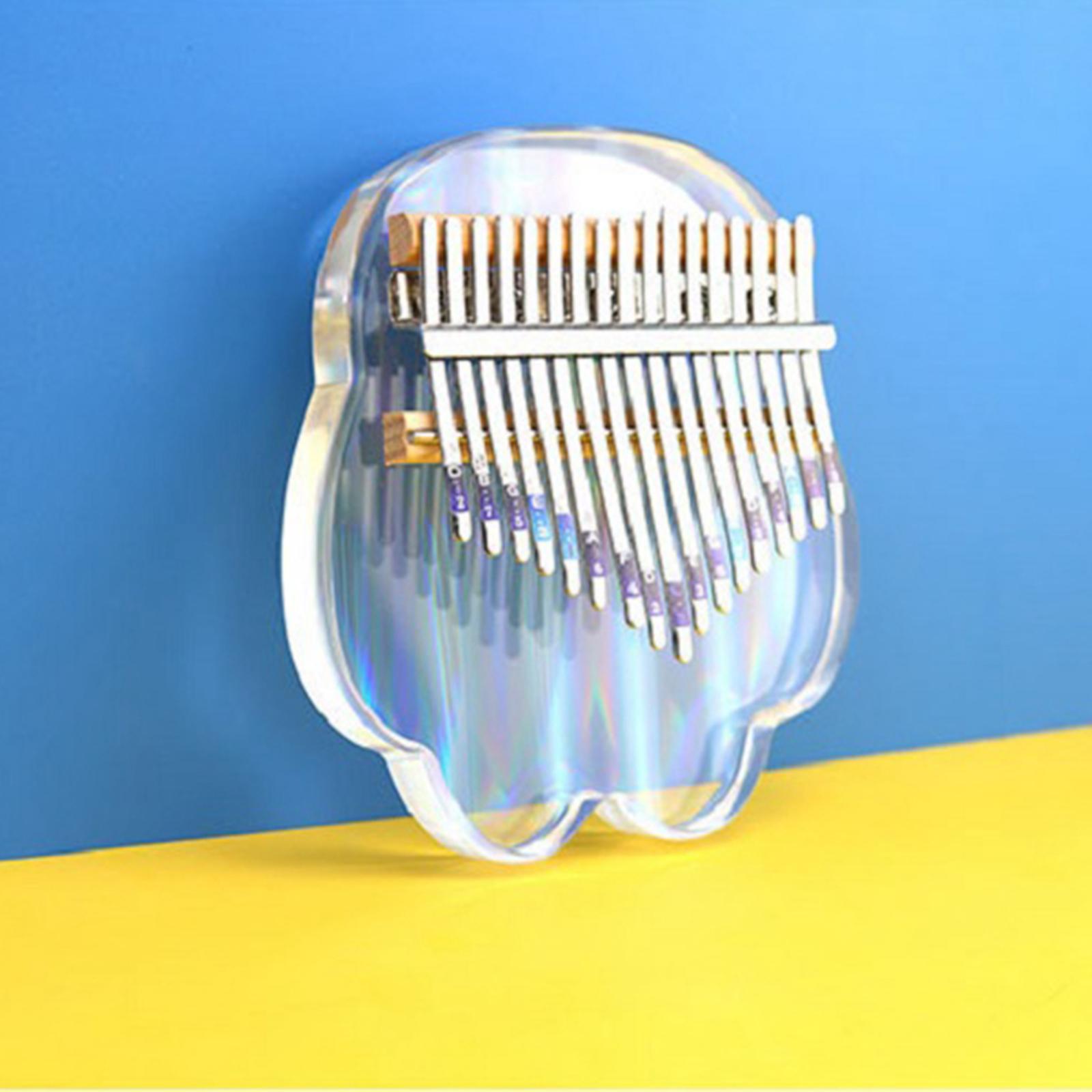 17 Keys Acrylic Kalimba Thumb Piano Finger Mbira Keyboard Music Instrument Tool for Kids Adults Beginners