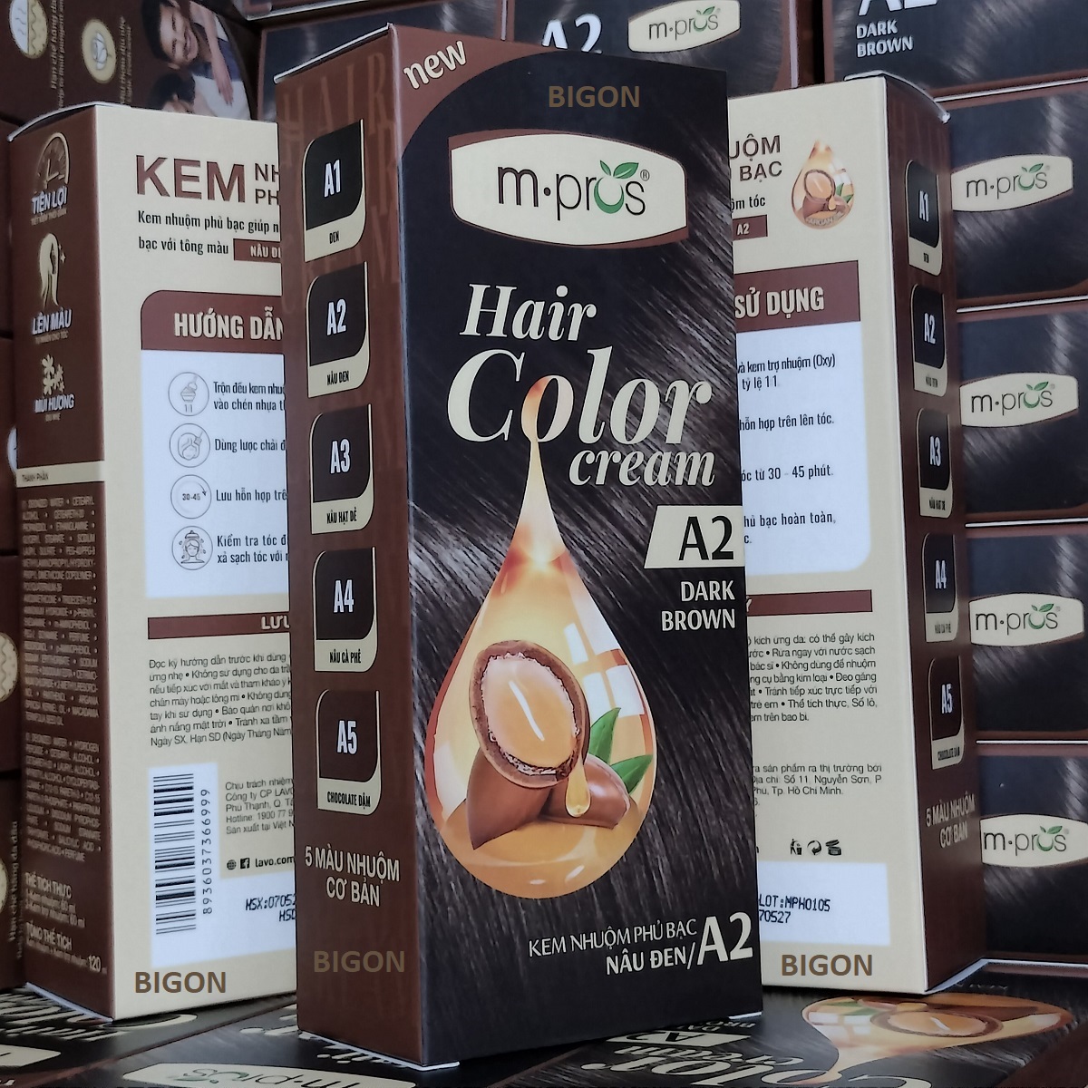 Kem Nhuộm Phủ Bạc M.Pros A2 - Nâu Đen