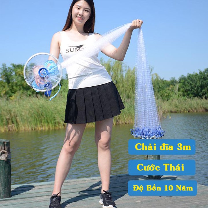 Chài đánh cá tự bung loại 6m.Chài lưới đĩa bay