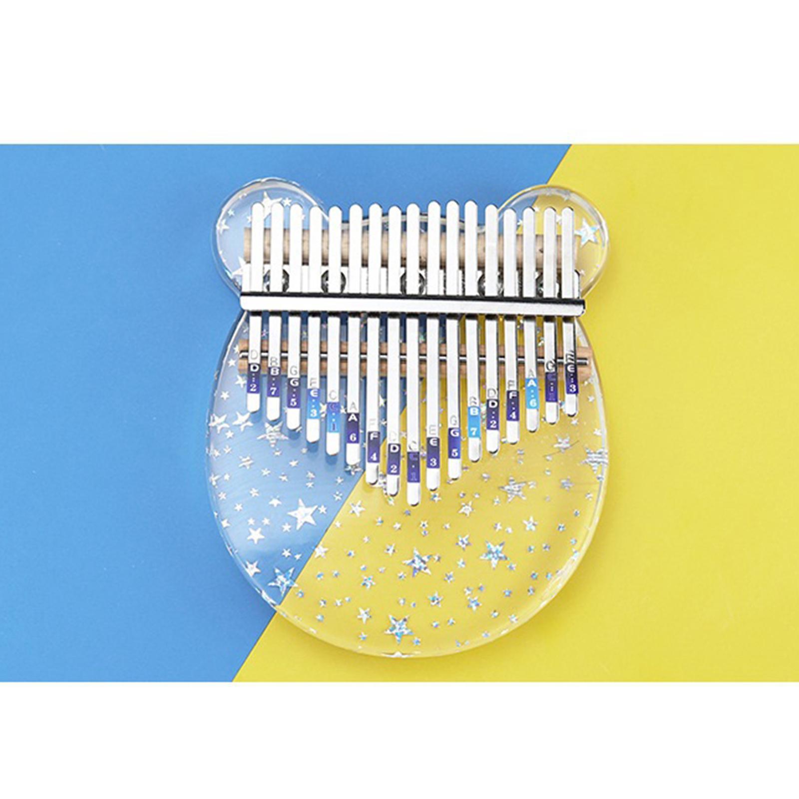 17 Keys Acrylic Kalimba Thumb Piano Finger Mbira Keyboard Music Instrument Tool for Kids Adults Beginners