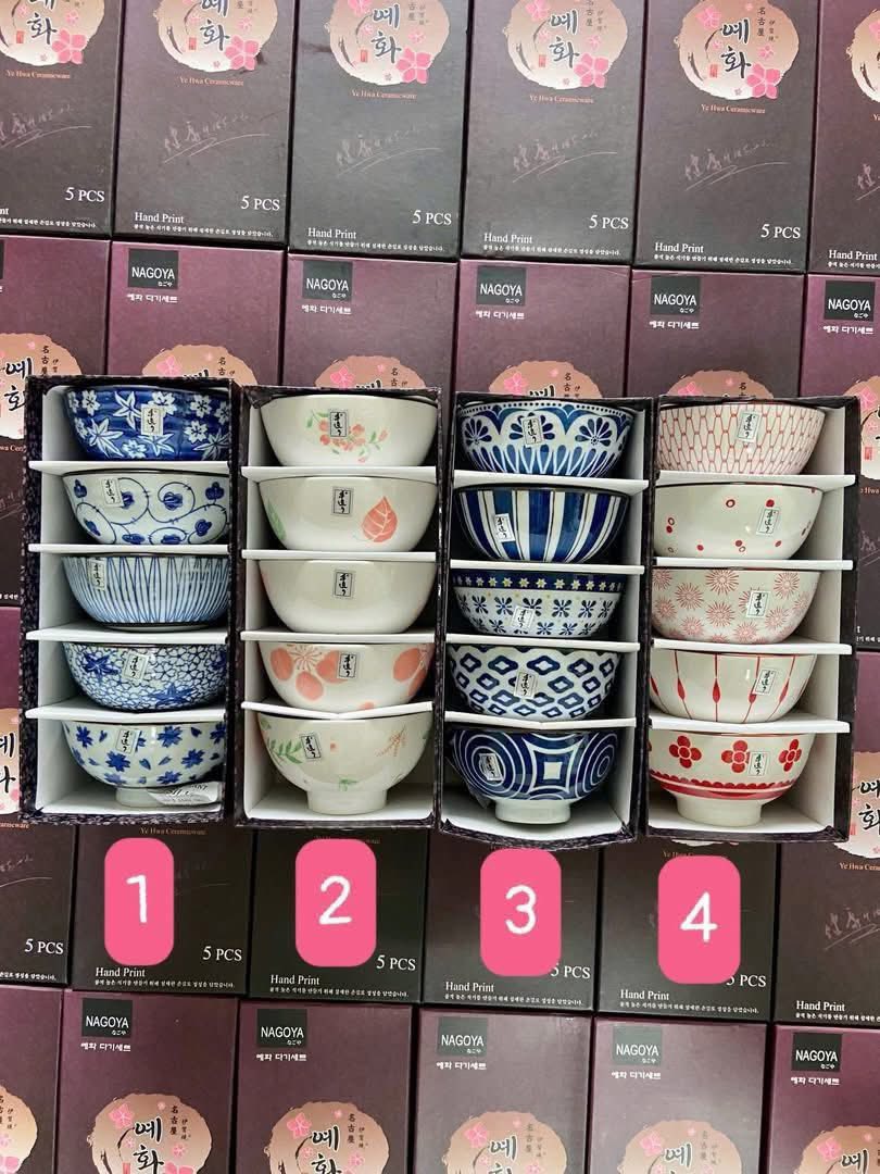 BỘ BÁT GỐM SỨ VẼ TAY 100% NAGOYA NHẬT BẢN CAO CẤP Hàng chính hãng