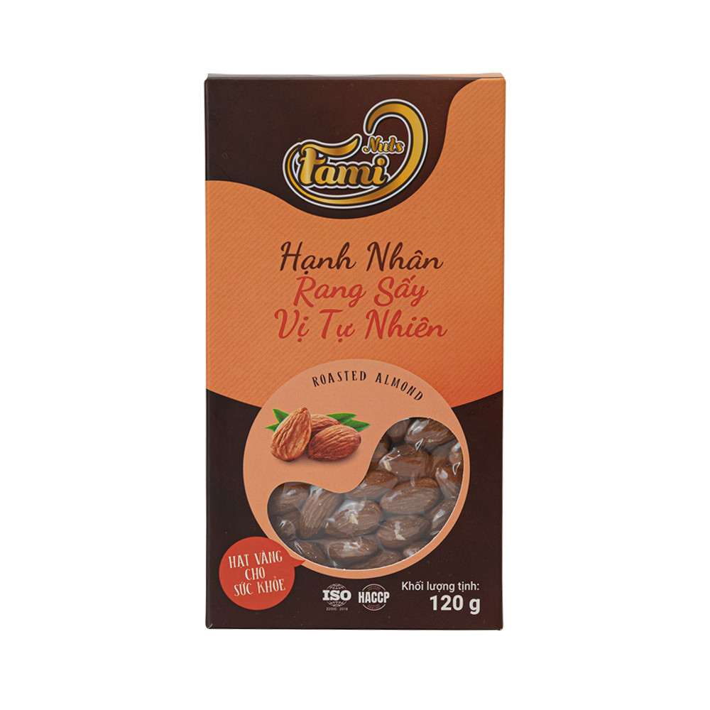 Hạt Hạnh Nhân Rang Sấy Vị Tự Nhiên Hộp Giấy 120g - FAMINUTS