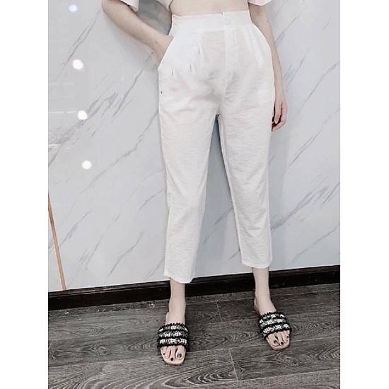 Quần baggy vải đũi Nhật cạp cúc lưng chun Quảng Châu