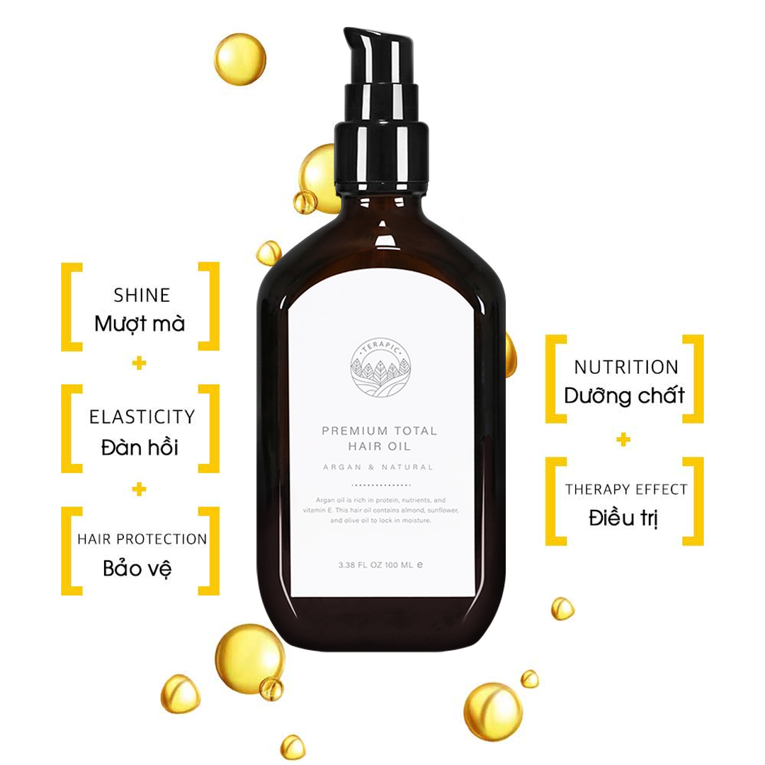 Dầu Dưỡng Tóc Chắc Khỏe Ngăn Rụng TERAPIC Premium Total Hair Oil 100 ml