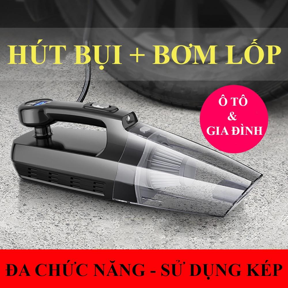 Máy hút bụi ô tô kiêm bơm lốp xe đa năng 4 trong 1, máy hút bụi gia đình cầm tay đa năng tiện lợi 2 phiên bản có dây và không dây.