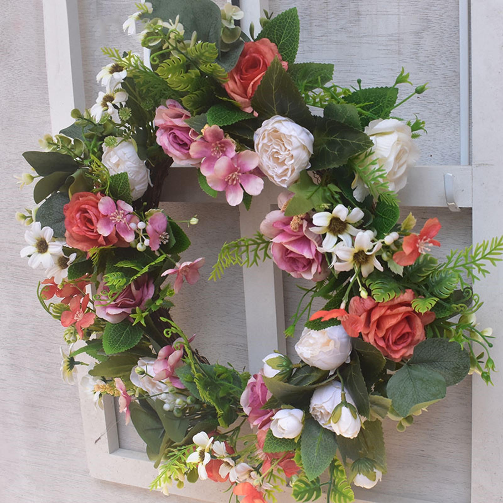 Artificial Artificial Flower Wreath 45cm Simulation Rose Wedding Decor