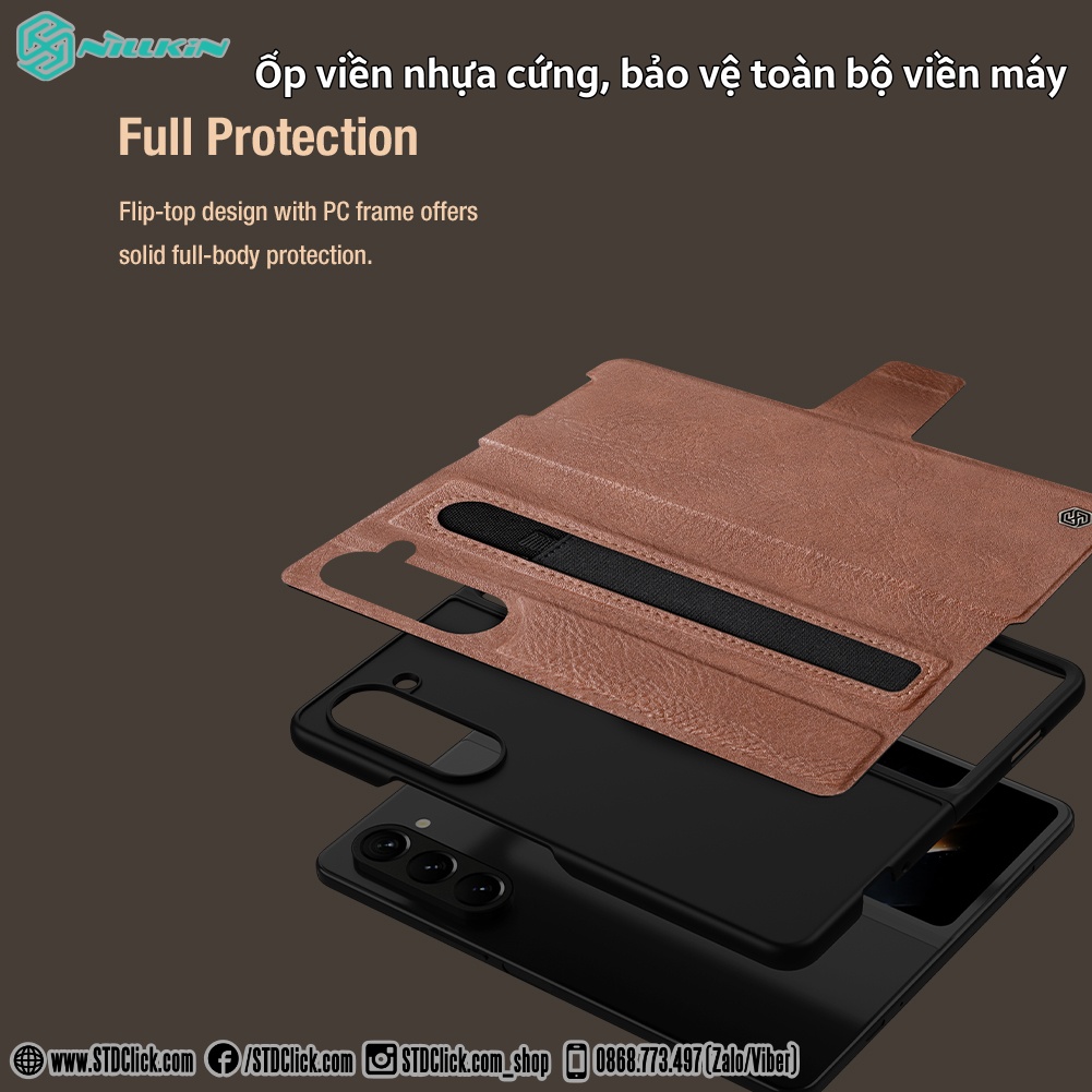 ỐP LƯNG DÀNH CHO ĐIỆN THOẠI SAMSUNG GALAXY Z FOLD 5 5G - Z FOLD 4 5G NILLKIN AOGE CÓ KHE GIỮ BÚT