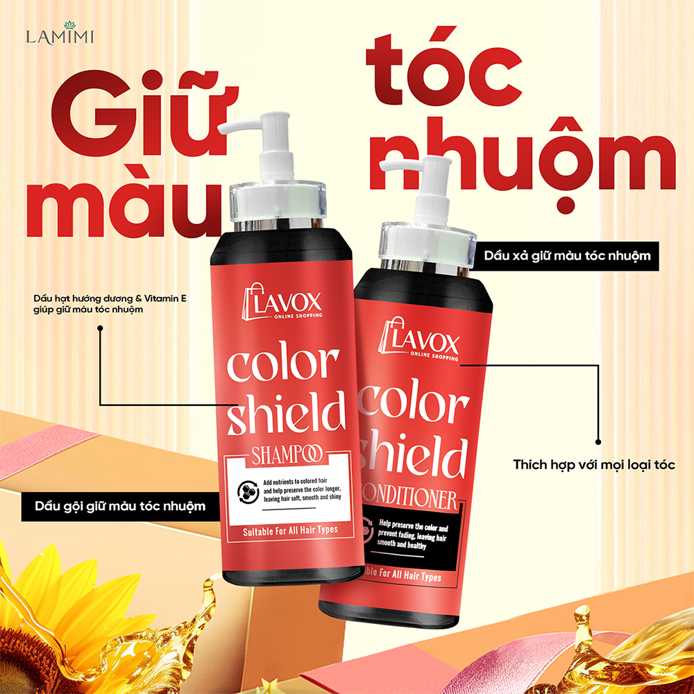[SẢN PHẨM MỚI] Bộ Đôi Dầu Gội Xả Giữ Màu Tóc Nhuộm Lavox Online Shopping Lamimi 300ml Giúp Tóc Suôn Mượt, Mềm Mại