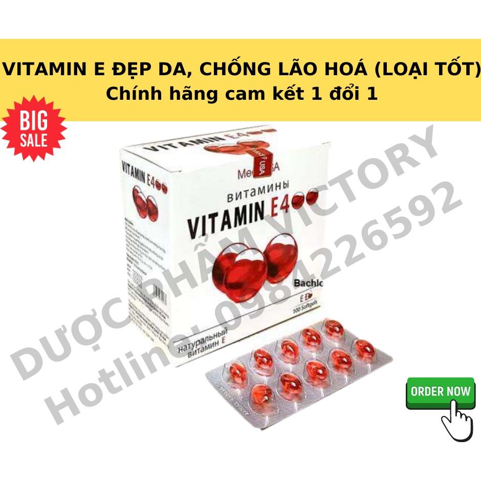 Viên Uống Vitamin E đỏ 4000mcg đẹp da, chống lão hoá, 500mg (hộp 100 viên)