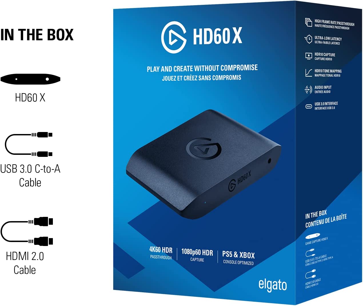 Thiết bị chuyển đổi hình ảnh Elgato HD60X (hỗ trợ độ phân giải 1080P60 HDR10 hoặc 4K30 HDR10)_Mới, hàng chính hãng