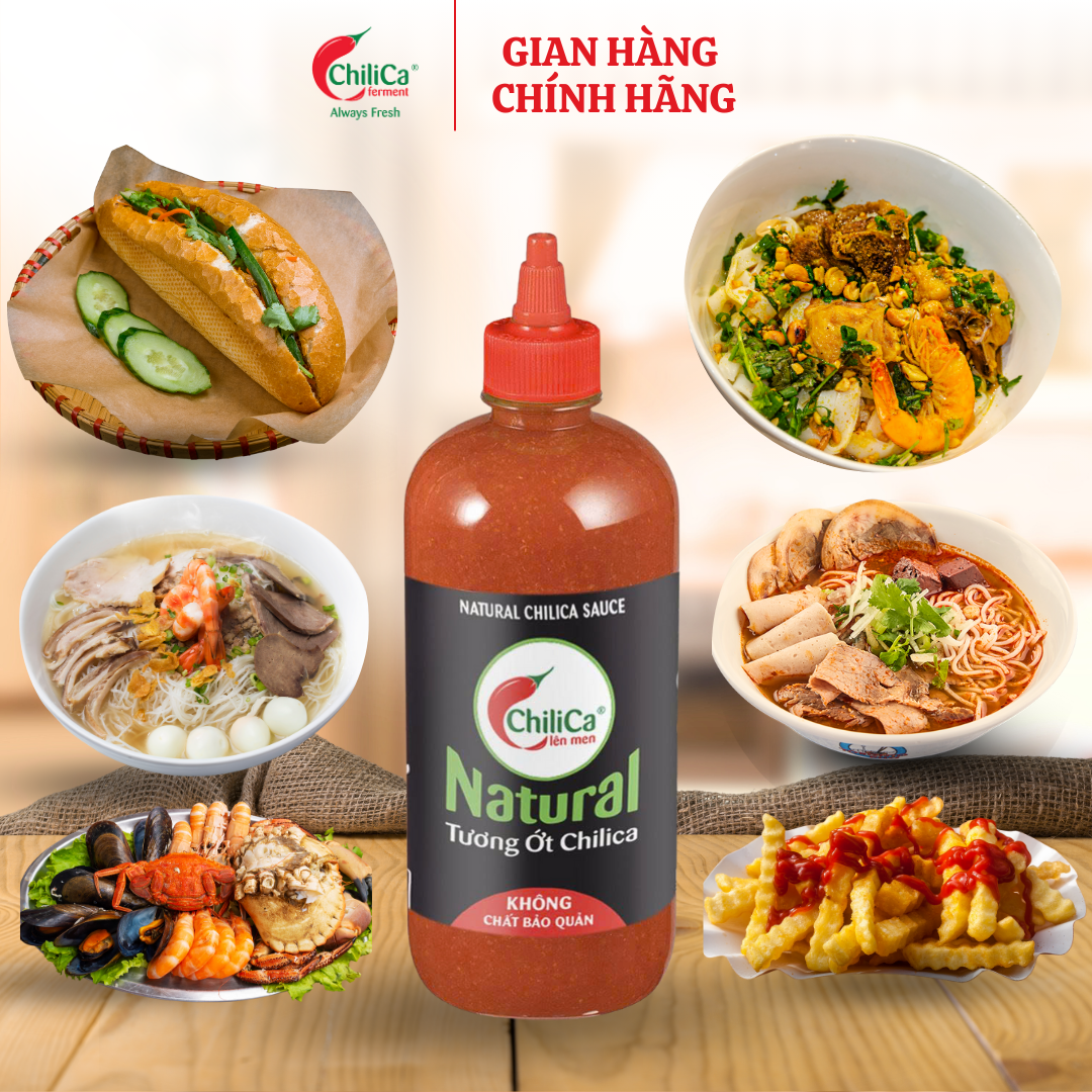[KHÔNG CBQ] Natural Tương Ớt ChiliCa 712g - Lên Men Tự Nhiên, Không Chất Điều Vị, Không Hương Liệu