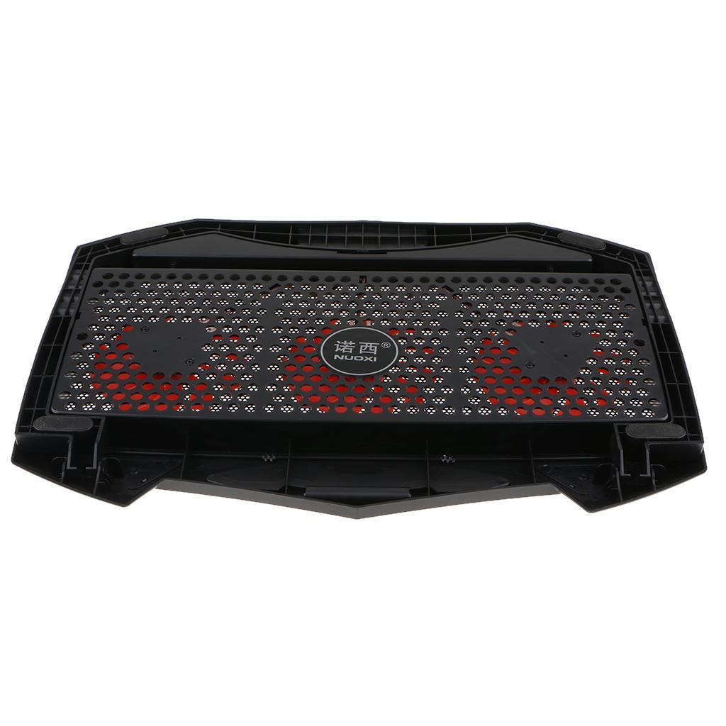 PC Dual USB Cooling Pad Laptops with 3 Quiet Fans for 17Inch Notebooks Black