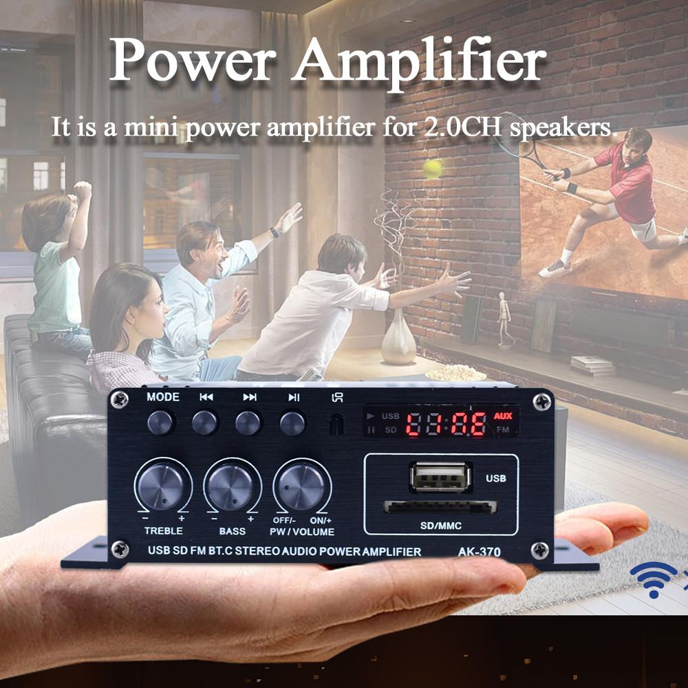 AK170 Mini Audio Power Amplifier Portable Sound Amplifier Speaker Amp for Car and Home
