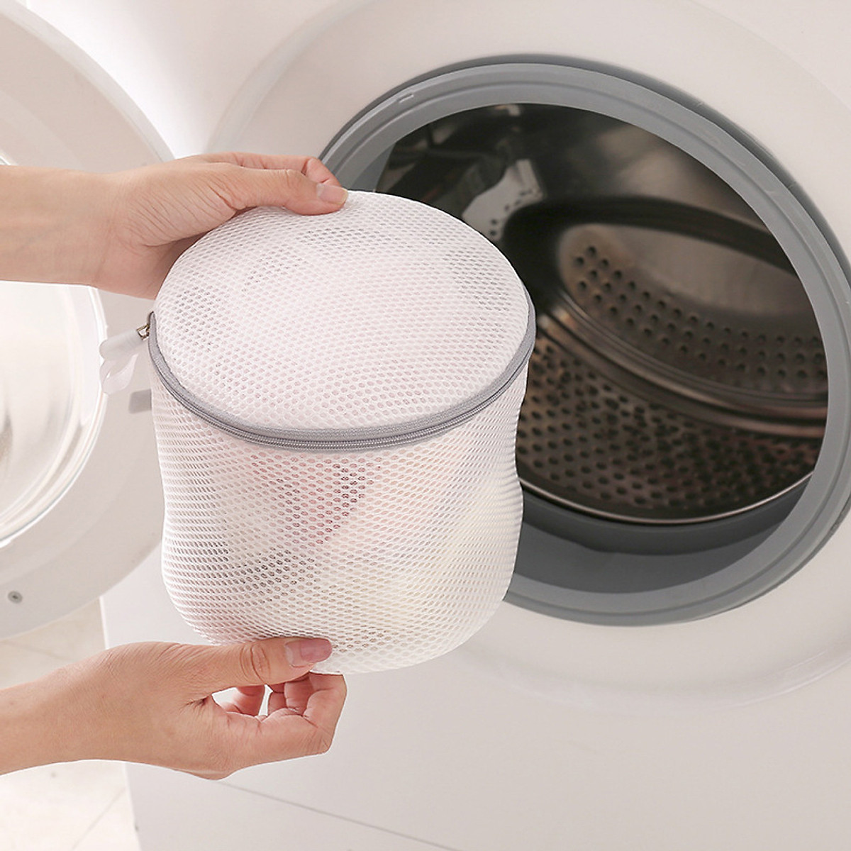 Bộ túi lưới giặt đồ cho máy giặt bảo vệ quần áo chống biến dạng chất lượng tốt dây kéo lưới mịn Polyester - Hàng chính hãng