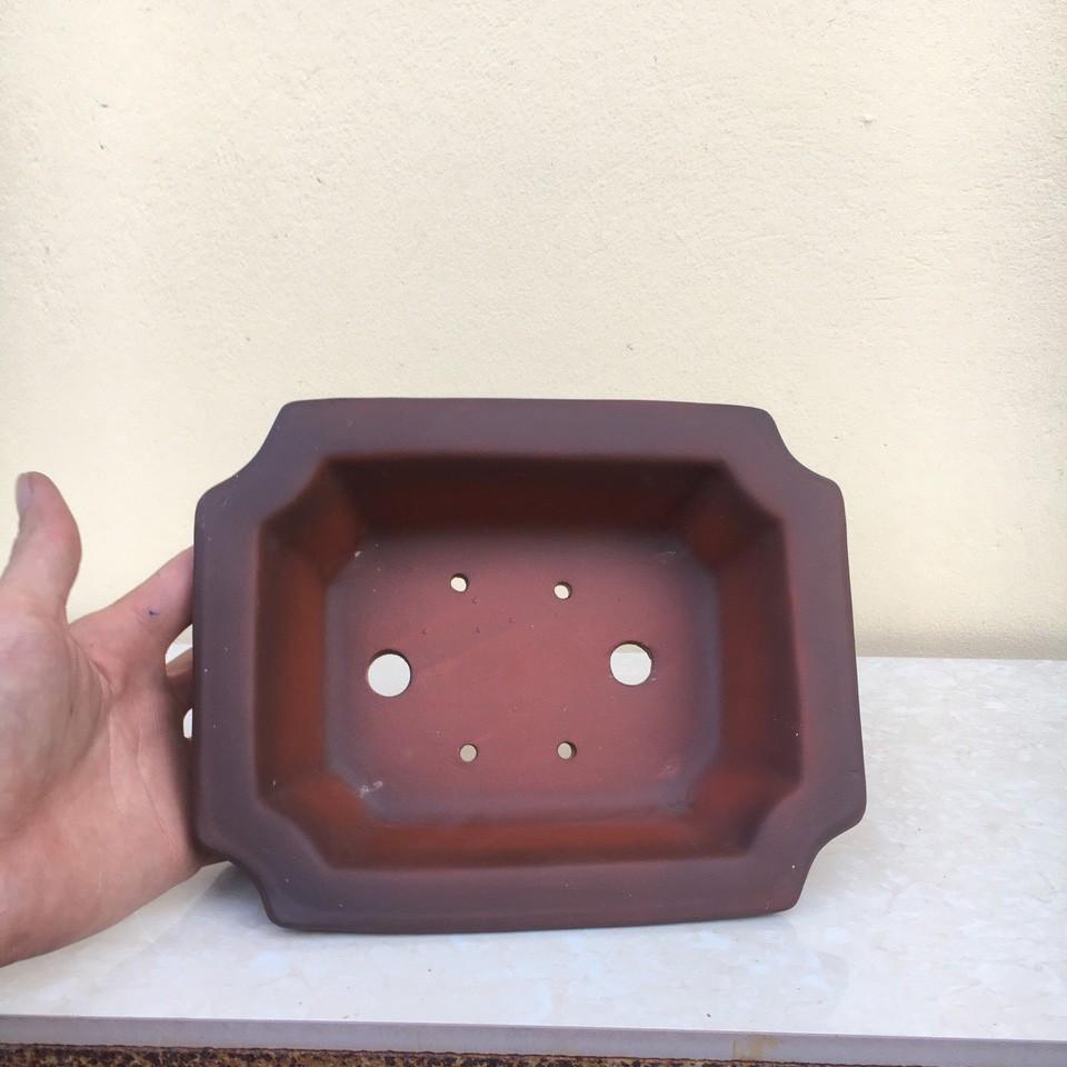 Chậu bonsai Chữ nhật mini đất nung gốm Bát tràng 1 size BM-70