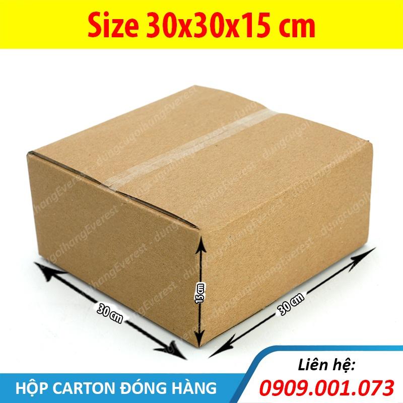 Hộp giấy size 30x30x15 cm, thùng carton gói hàng Everest