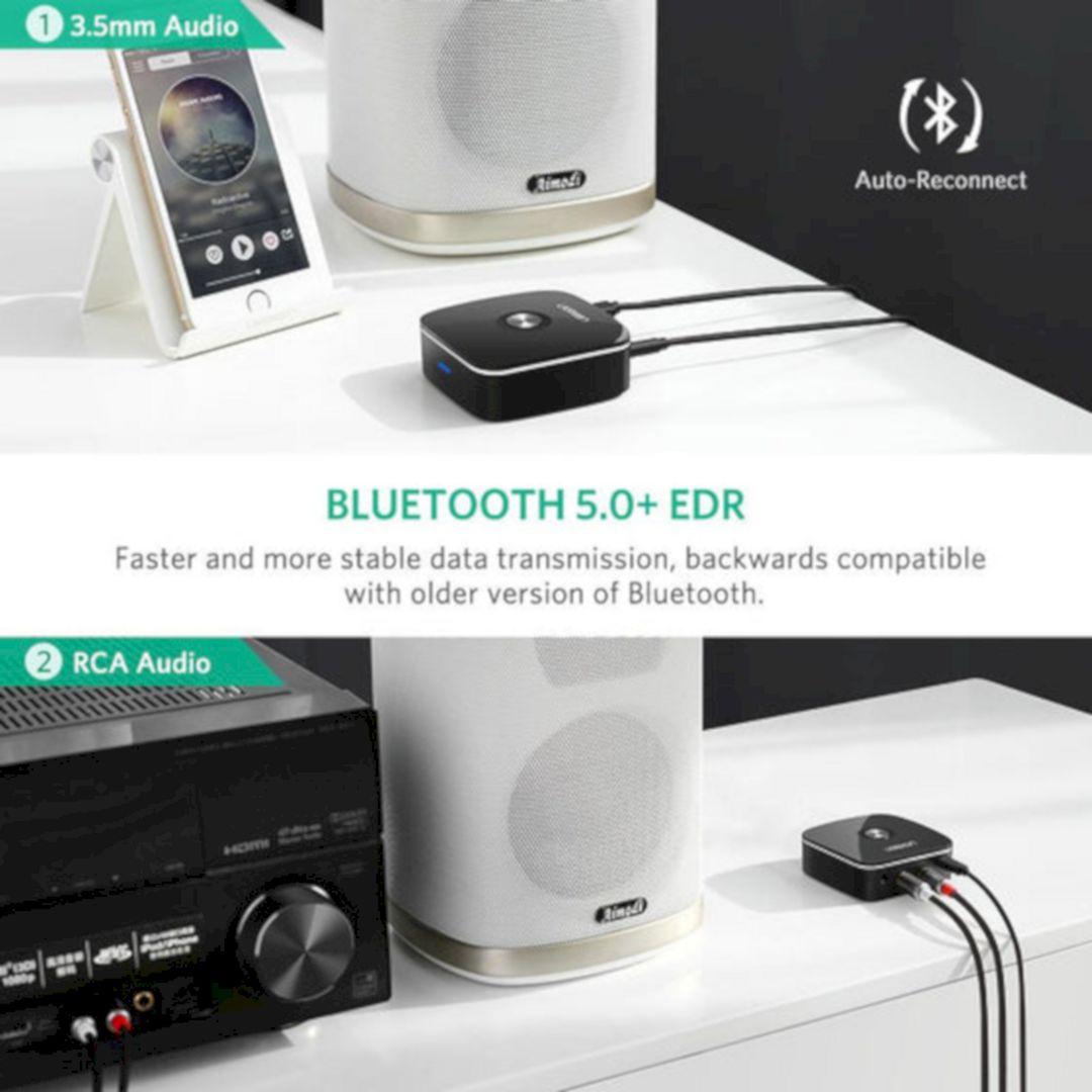 Ugreen UG10399CM123TK BT 5.0 Màu Đen Bộ nhận âm thanh Bluetooth chuẩn 5.0 giắc 3.5mm và bông sen hổ trợ SRCC - HÀNG CHÍNH HÃNG