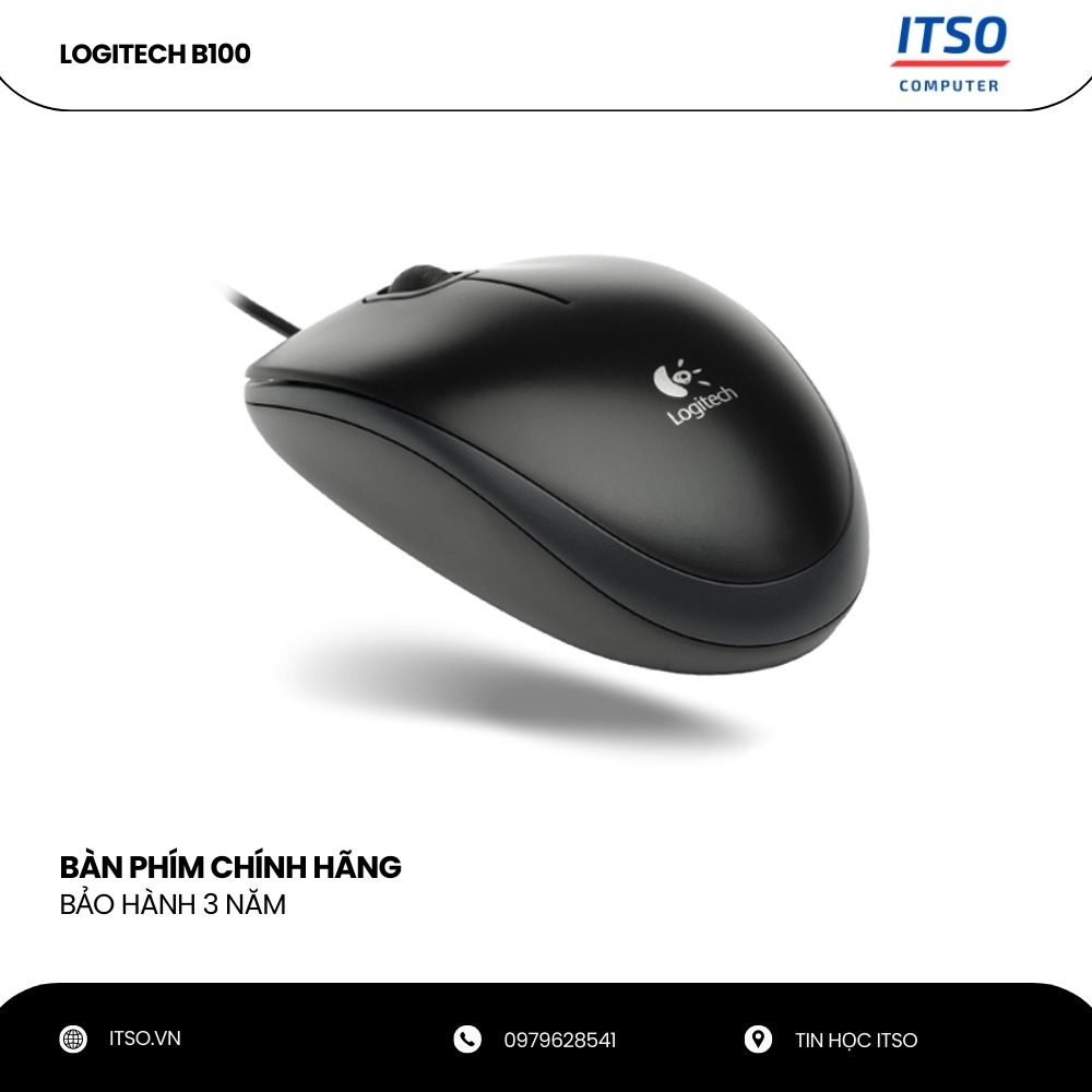 Chuột Có Dây Logitech B100 - Hàng Chính Hãng