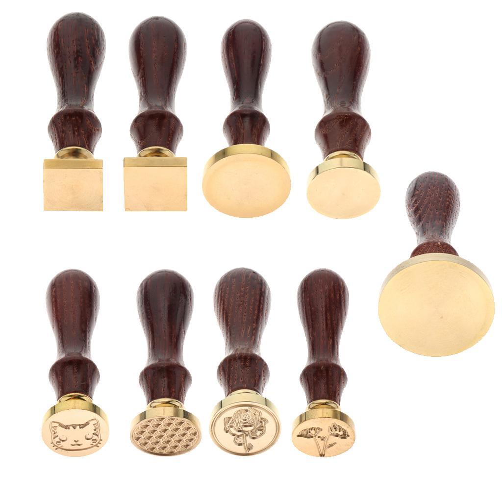 Exquisite Copper Sealing Wax Seal Stamp Wood Handle