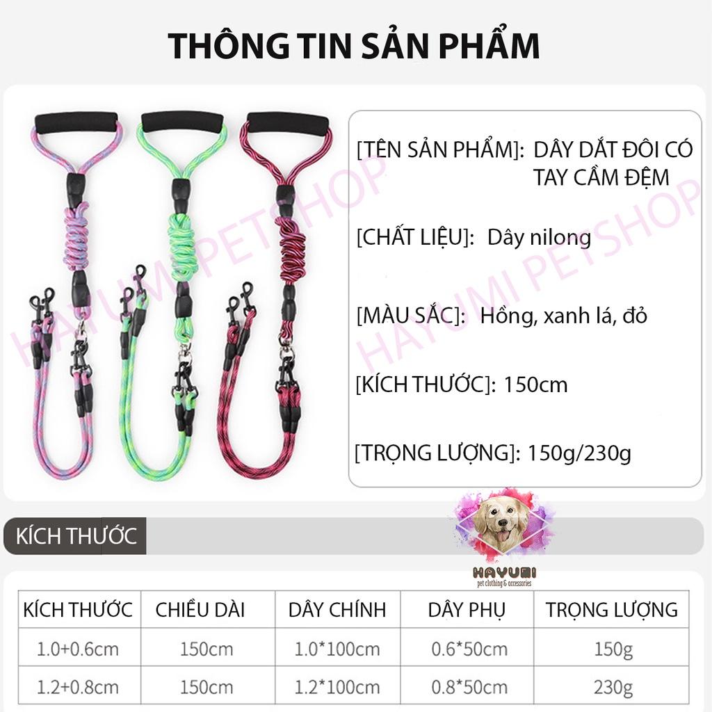 DÂY DẮT ĐÔI CHÓ MÈO CÓ ĐỆM CẦM TAY