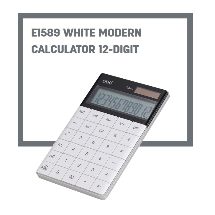 Máy tính TOUCH nhiều màu Deli 1589 Modern Calculator 12-Digit Giao màu ngẫu nhiên