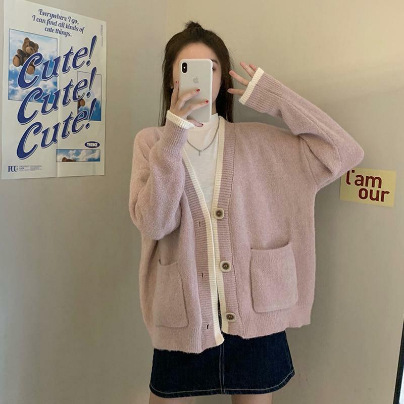 (Có sẵn)Áo khoác len cardigan mẩu thu đông ulzzang