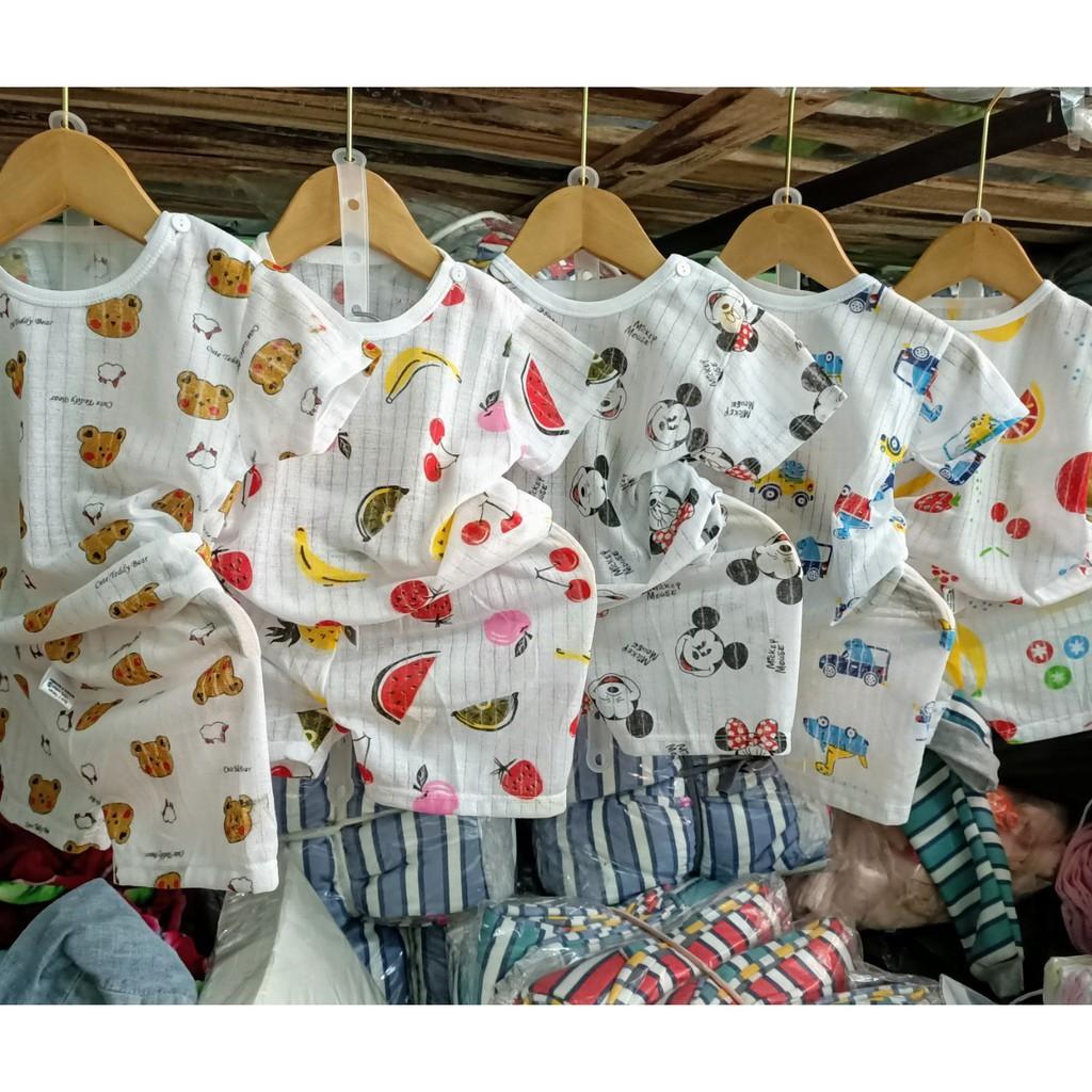 Bộ cotton giấy cài vai cực mát cho bé