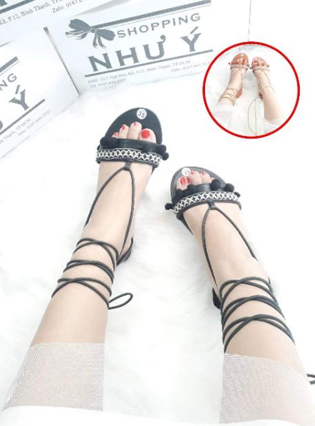 Giày Sandal cột dây thổ cẩm