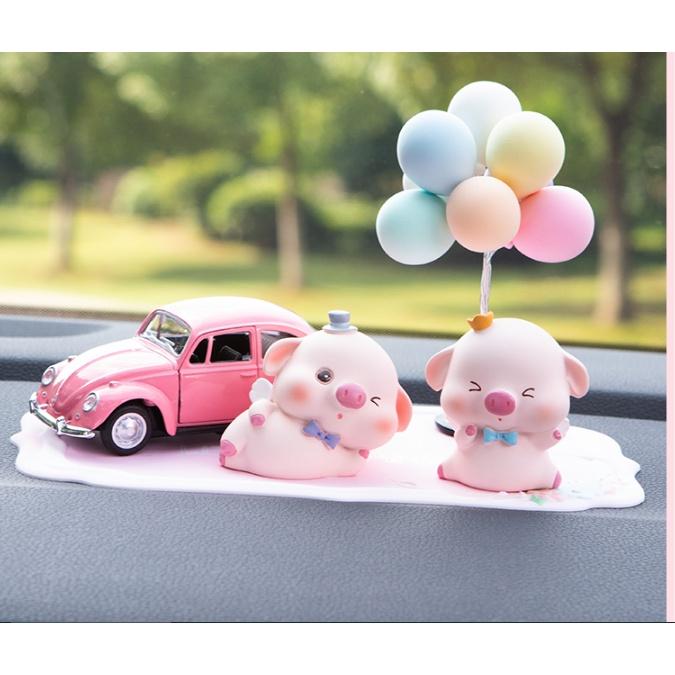 Set gia đình heo hạnh phúc trang trí taplo ô tô, táp lô xe hơi -Hoàng Đông Shop