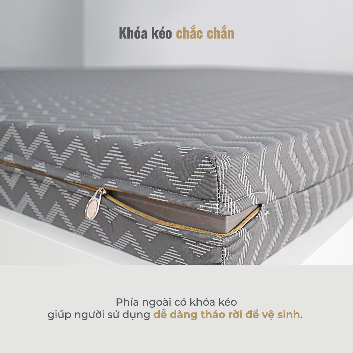 (1mx2mx15cm) Nệm cao su than hoạt tính Thuần Việt Titan Grey - Miễn Phí Vận Chuyển, Bảo Hành 15 Năm, Trả Góp 0%