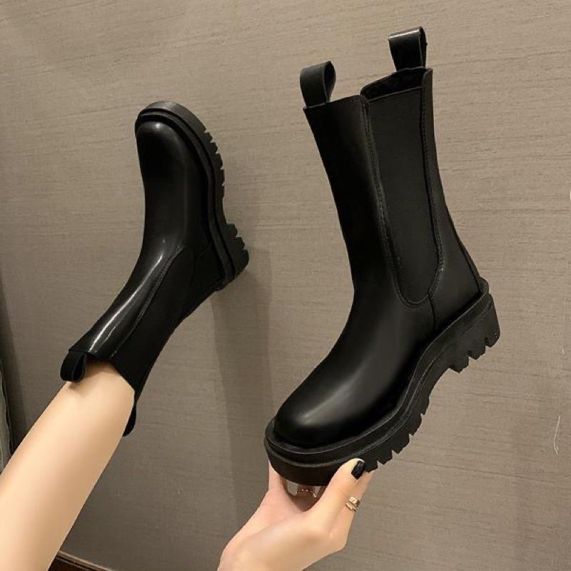 { Ảnh Thật } Giày Bốt, Boots Nữ Cao Cổ Đế Cao Phù Hợp Mọi Phong Cách - Bốt Cao Đến Bắp Chân 22CM Có Bo Chun