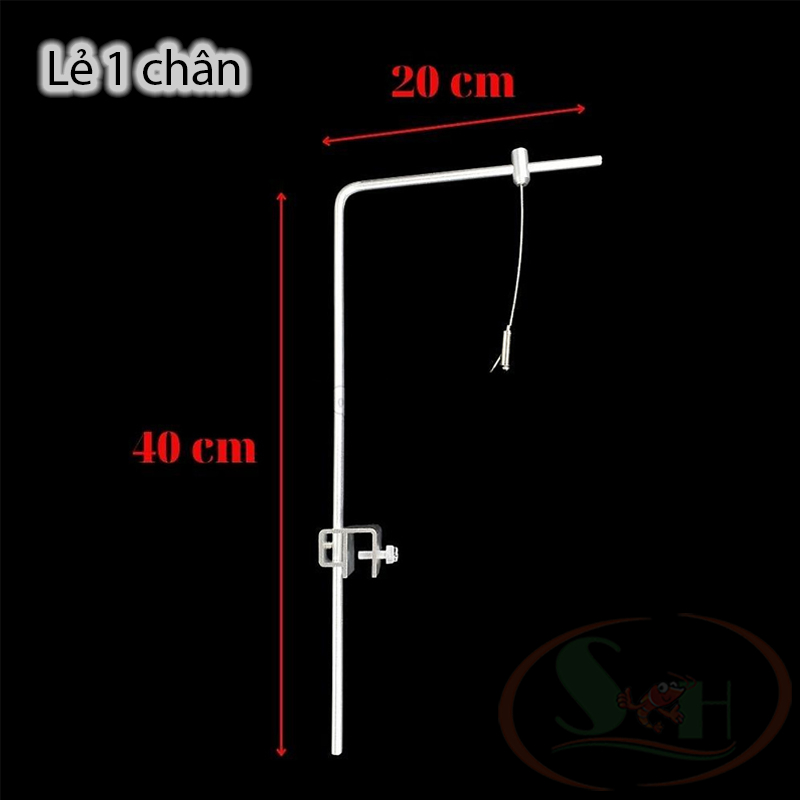 Giá chân treo đèn hợp kim nhôm chữ L kẹp nhỏ gọn treo đèn bể thủy sinh cá tép
