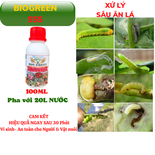 Biogreen 555– Thuốc trừ sâu rầy hiệu quả cao. Chuyên đặc trị sâu bệnh hại cây &amp; cung cấp dinh dưỡng cho cây