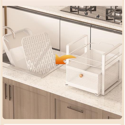 Kệ đựng ly để ráo nước - úp chén dĩa thoát nước trắng SQUARE CUBIC