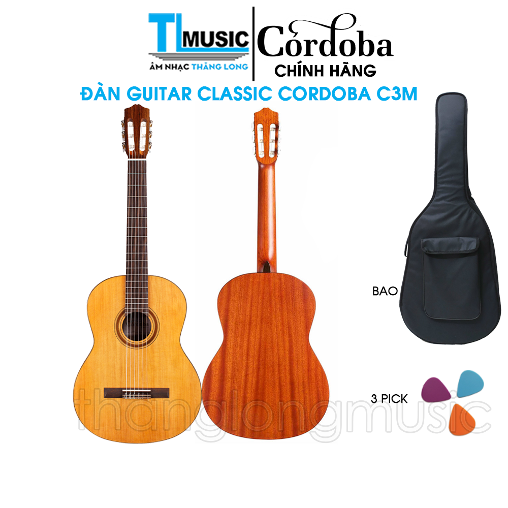 Đàn guitar Classic Cordoba C3M - Thương Hiệu Tây Ban Nha (Tặng Kèm Bao 3 Lớp và Pick Gảy)
