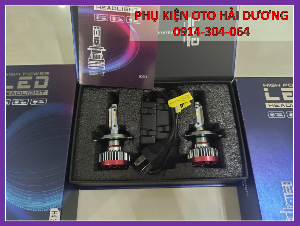 Set 2 Bóng Đèn pha LED ba màu 6000k 4300k 3000k đủ chân H4,H7,H8,H9,H11