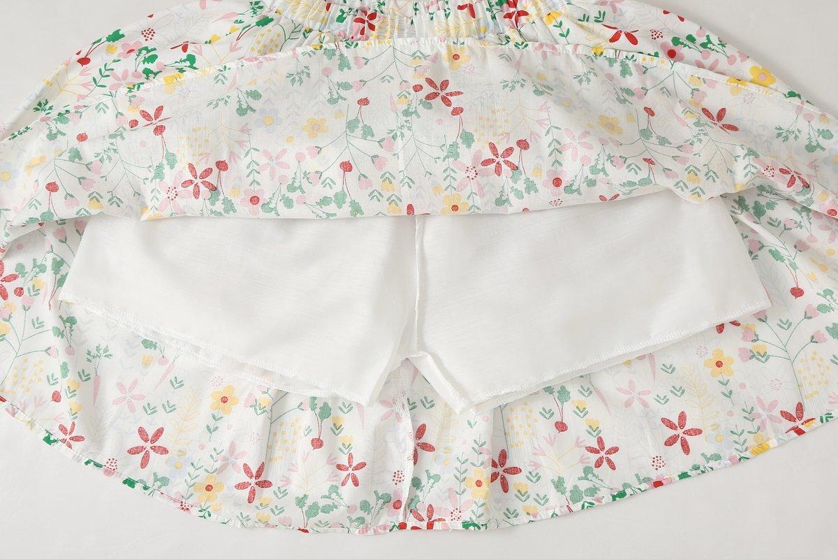 DIYIWEI Váy nửa người hoa cho bé gái 2023 Váy cotton chữ A cho bé trai mùa hè