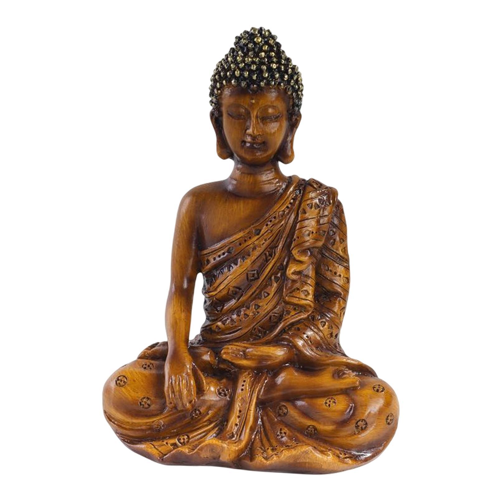 Resin Buddha Statue Thailand Buddha Figurine for Living Room Garden Tabletop