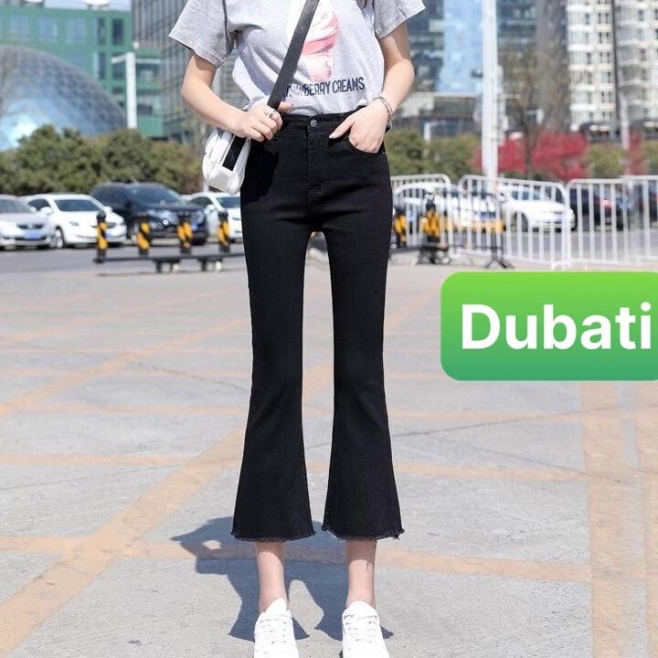 QUẦN JEAN NỮ CHẤT BÒ CO GIÃN ỐNG LOE LƯNG CAO NÂNG MÔNG SANG CHẢNH HOT TREND HÀN QUỐC- DB 222- DUBATI FASHION