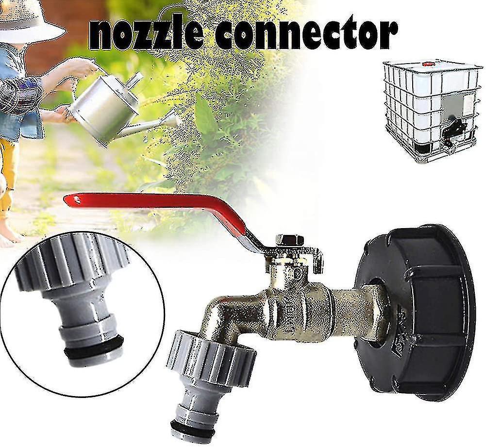 Tankhahn 1000L S60x6 IBC Tap Kết nối với 1/2 "; Kết nối ống, bể thoát nước -