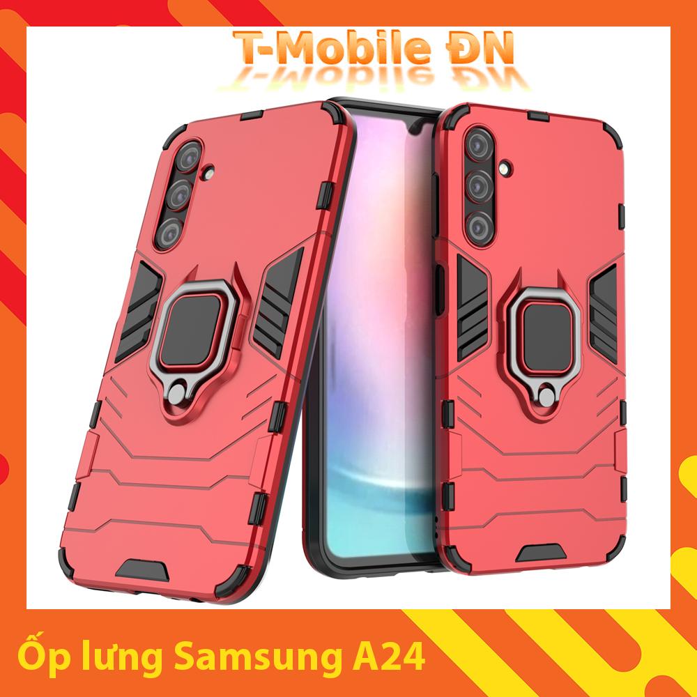 Ốp lưng Samsung A24, Ốp Chống sốc Iron Man có giá đỡ nhẫn iring hít Ôtô Bảo vệ viền và Camera cho Samsung A24