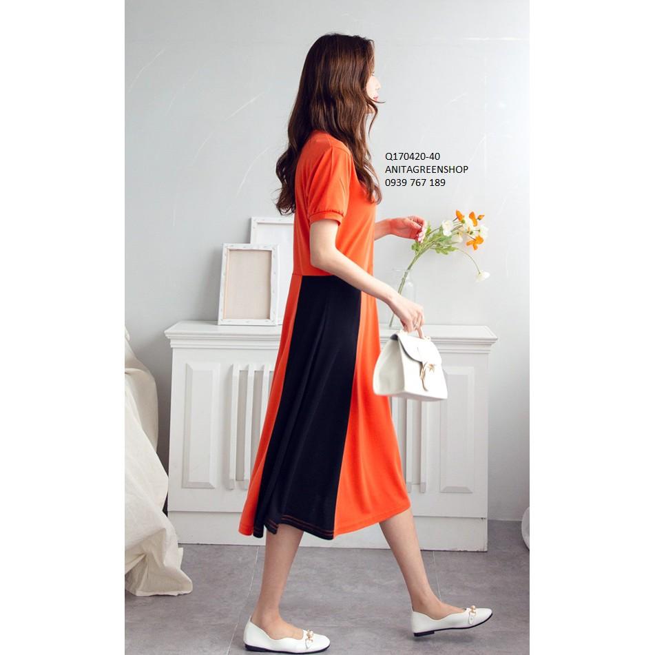 Q170420 ĐẦM THUN XÒE PHỐI MÀU