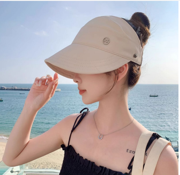 Mũ nữ đi nắng đi biển vành lưỡi trai thiết kế ôm đầu phong cách Hàn, nón nữ chống nắng thời trang