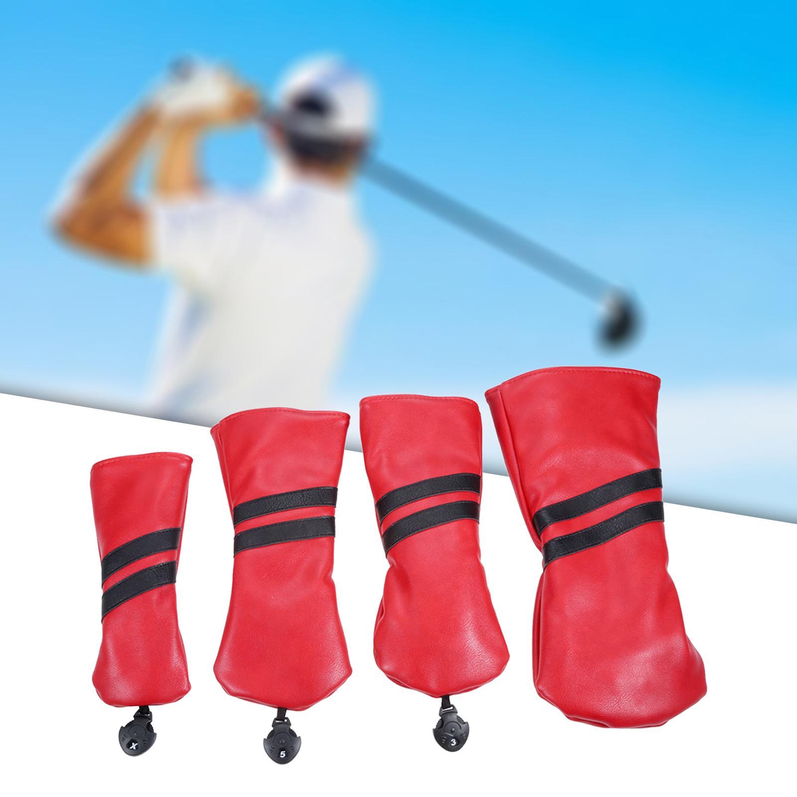 Golf Club Head Cover Protective Covers with Tags Long Neck Water Resistant