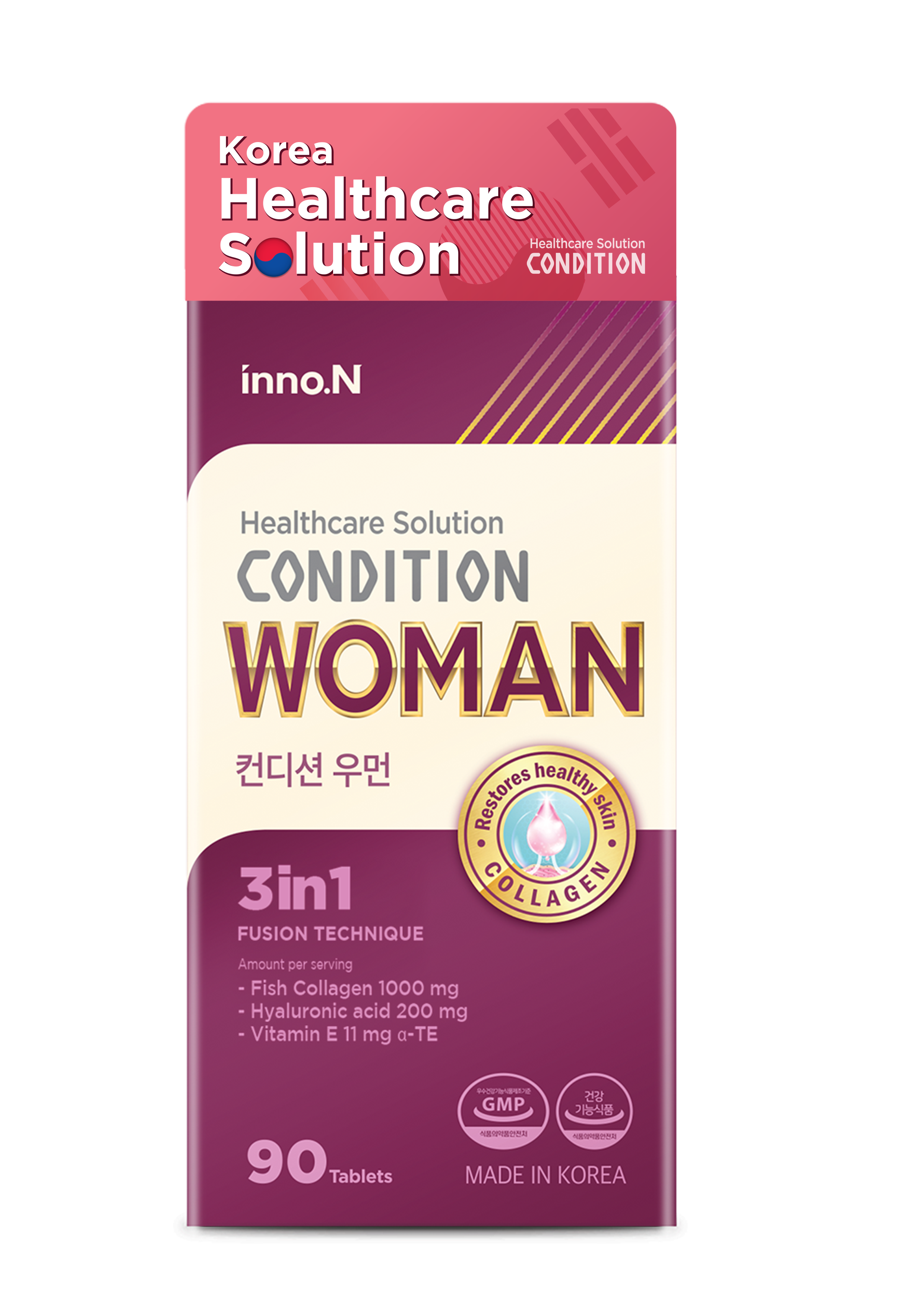 [Kolmar] Thực phẩm chức năng collagen và cấp ẩm Condition Woman hỗ trợ làm tăng vẻ đẹp làn da-Hộp 90 Viên