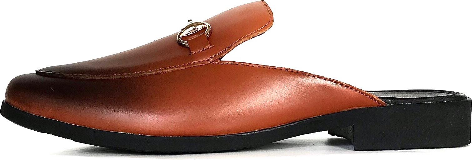 Giày Sục Nam Da Bò Nâu Mules Shoes TEFOSS – HT01