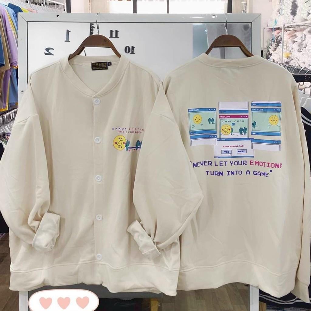Áo Khoác Cardigan Thun PE THIFU FASHION Chống Nắng In Hoạt Hình Mặt Cười Nón 2 Lớp Cho Nam Nữ Dưới 70 Kg