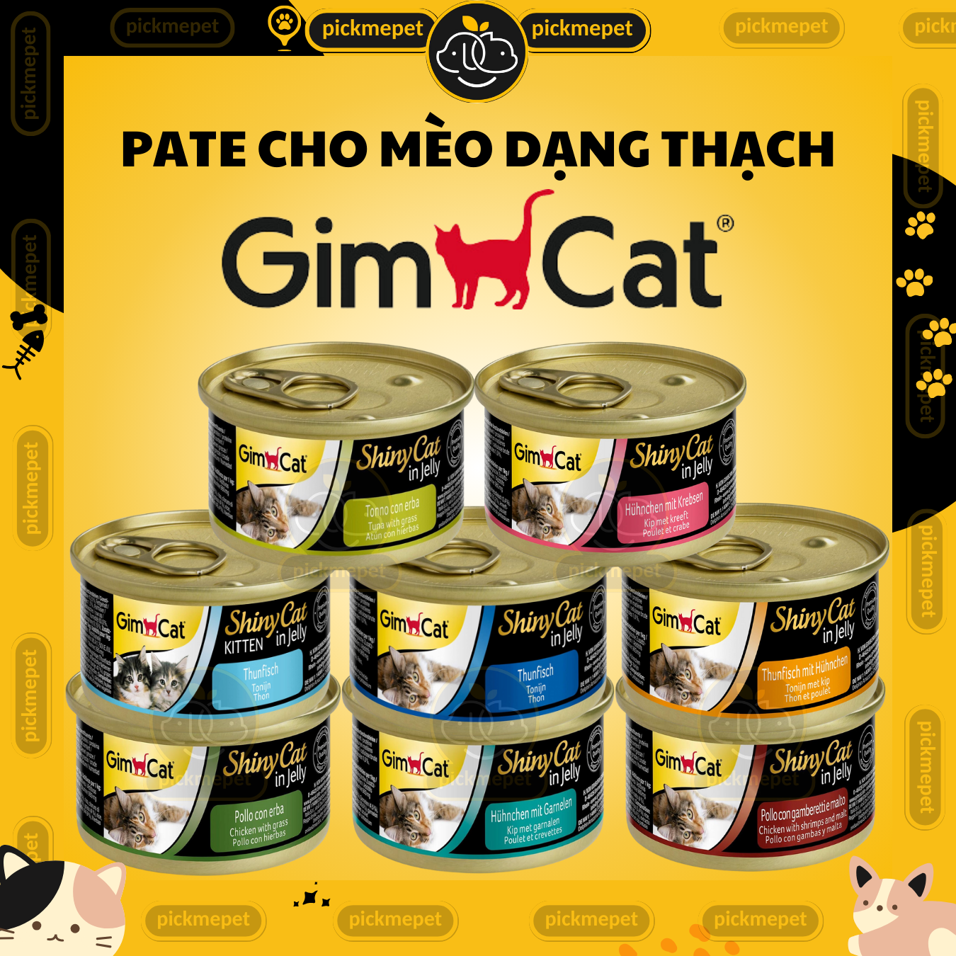 Pate GimCat Shiny Cat in Jelly Filet Cho Mèo Mọi Lứa Tuổi (Lon 70g)
