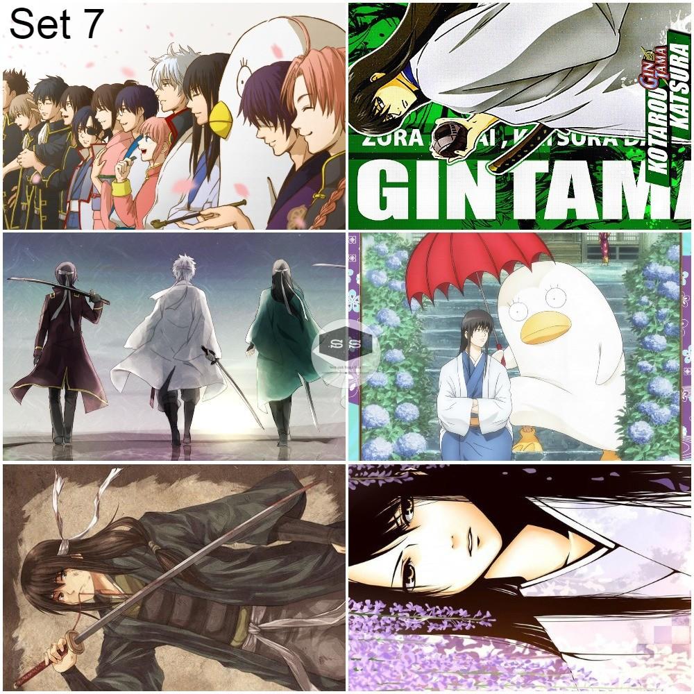 Bộ 6 Áp phích - Poster Anime Gintama - Linh hồn bạc (bóc dán) - A3, A4, A5