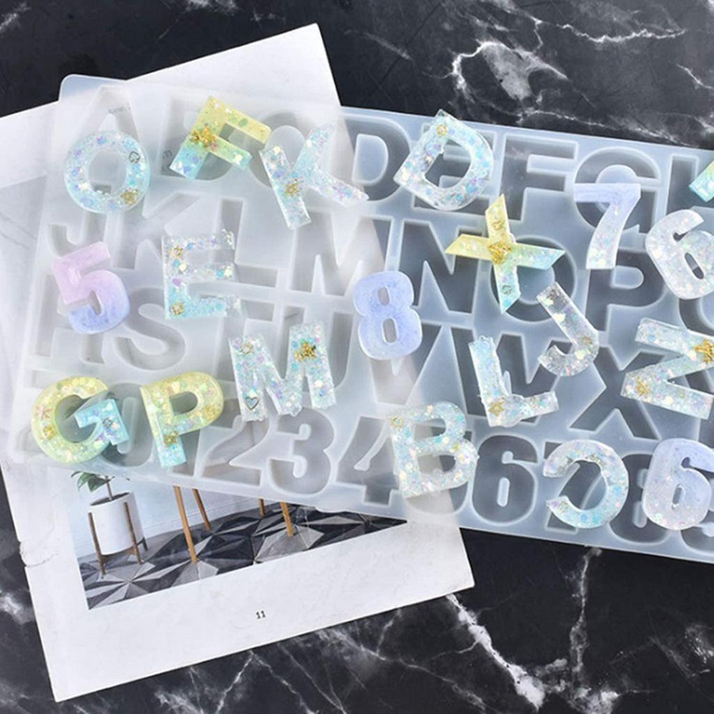 172pcs Kit Resin Alphabet Number Silicone Mold DIY Craft Casting Resin Mould Set